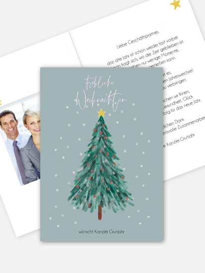 Geschäftliche Weihnachtskarte Festtagsglanz