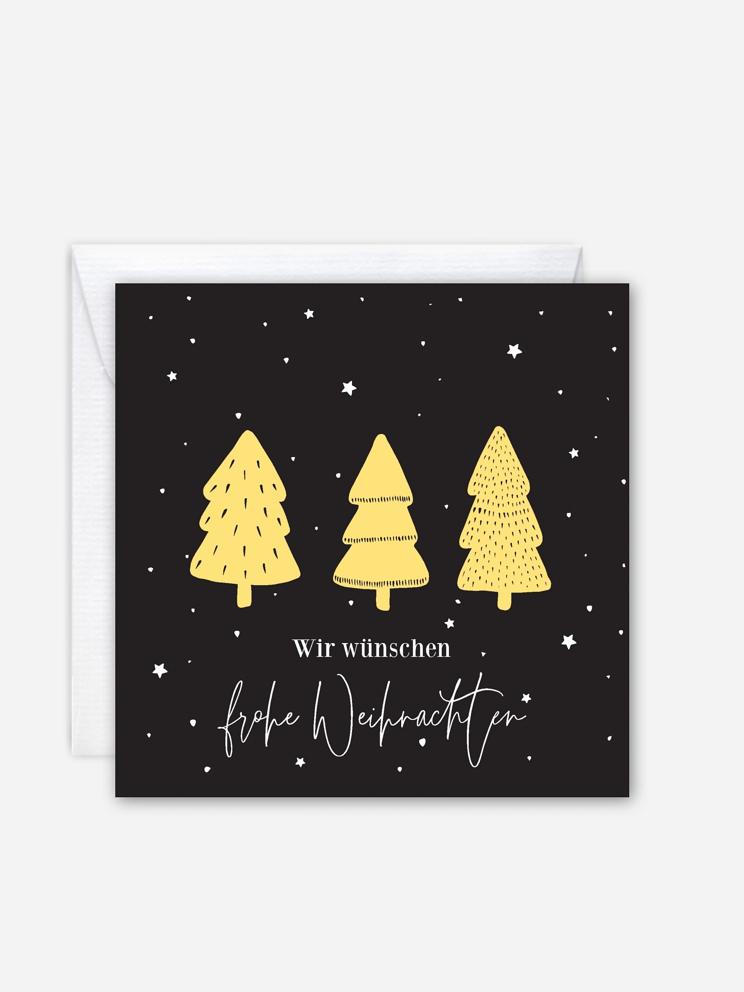 Geschäftliche Weihnachtskarte Tannen Trio