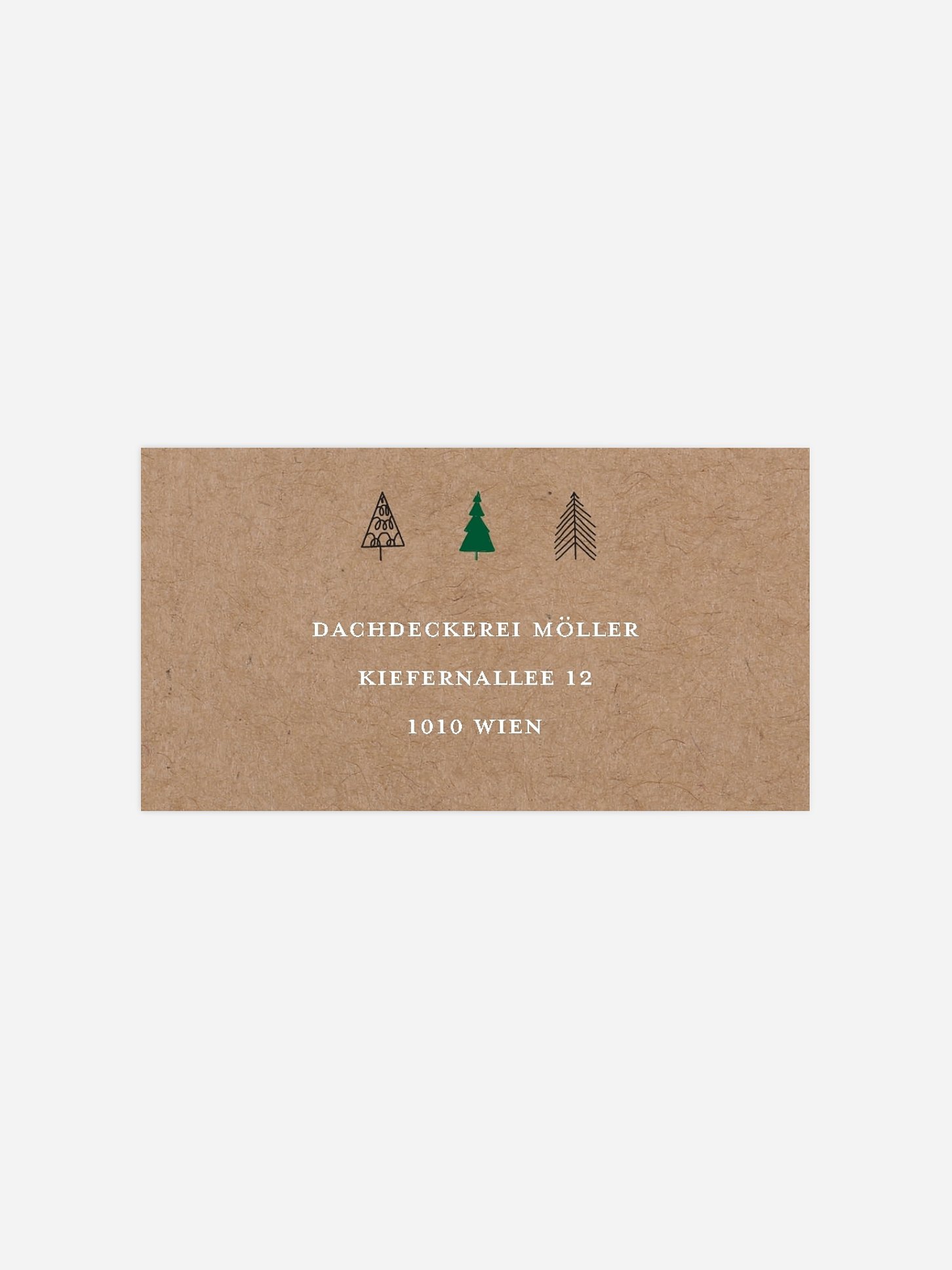 Empfängeraufkleber geschäftl. Weihnachten Modern Trees