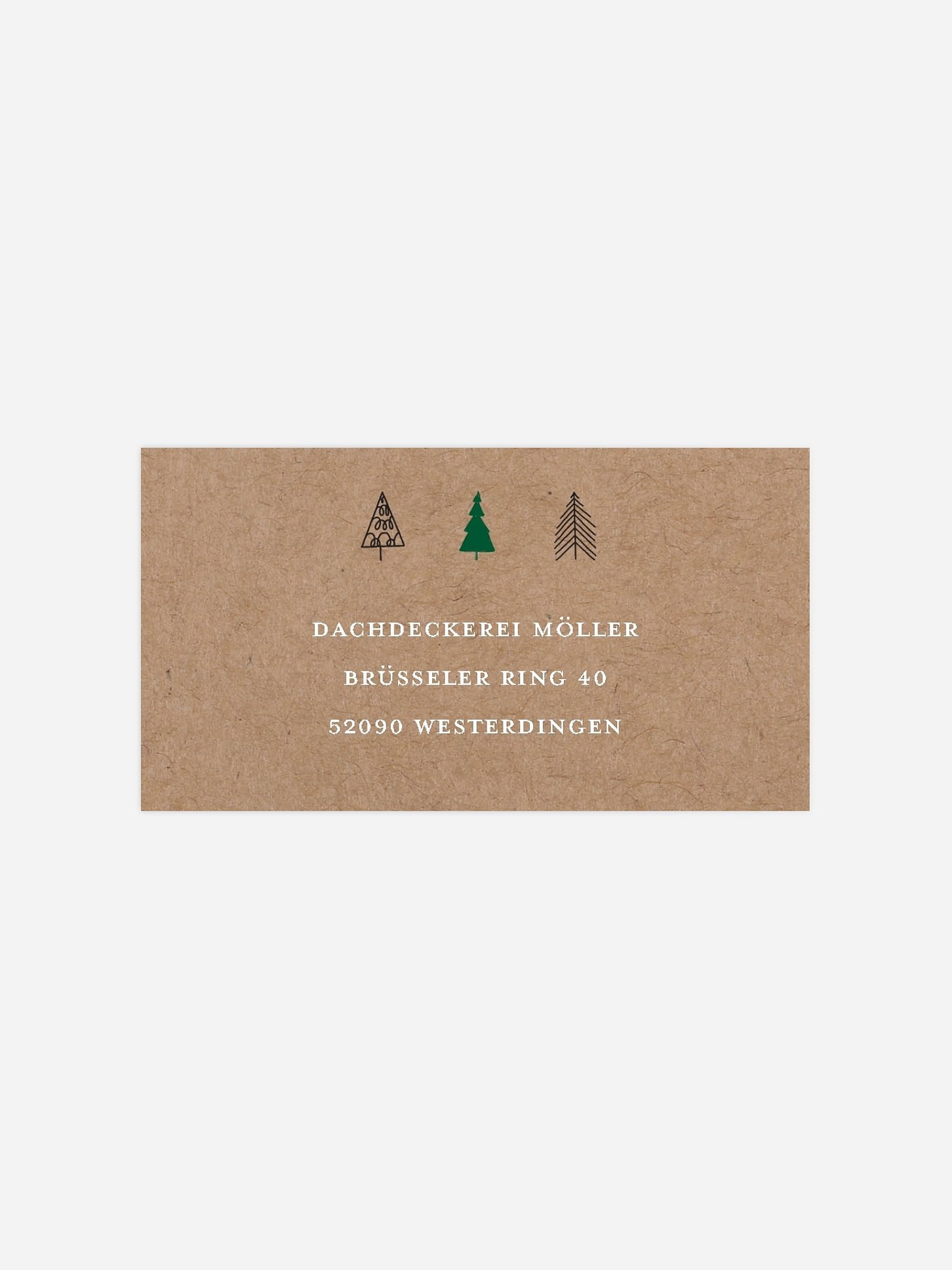 Empfängeraufkleber geschäftl. Weihnachten Modern Trees