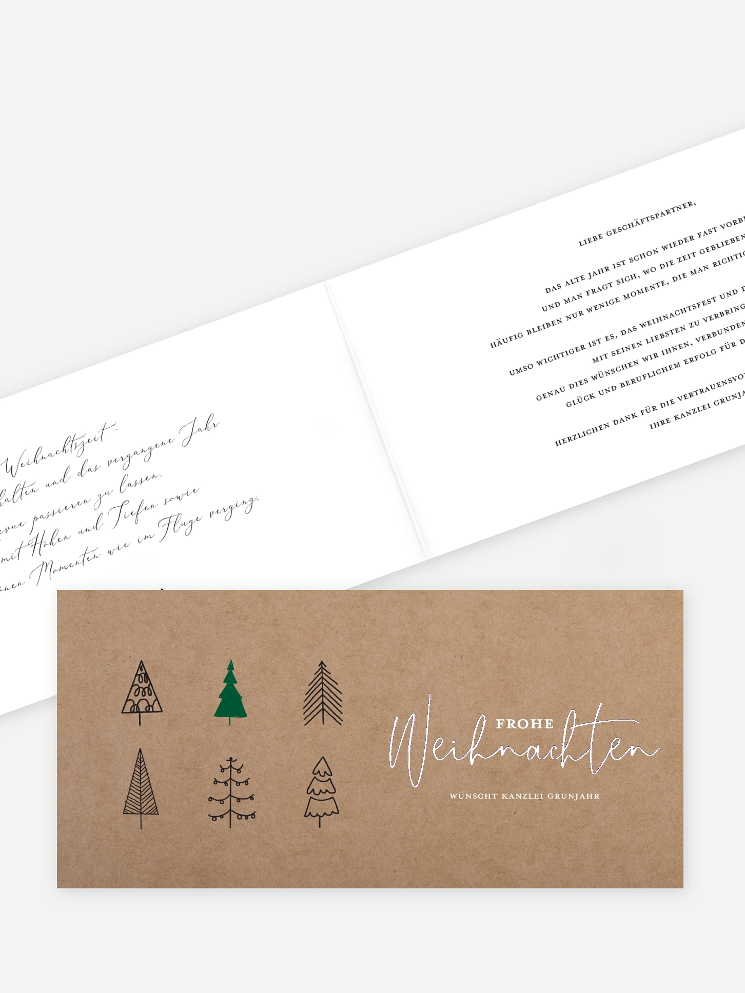 Geschäftliche Weihnachtskarte Modern Trees
