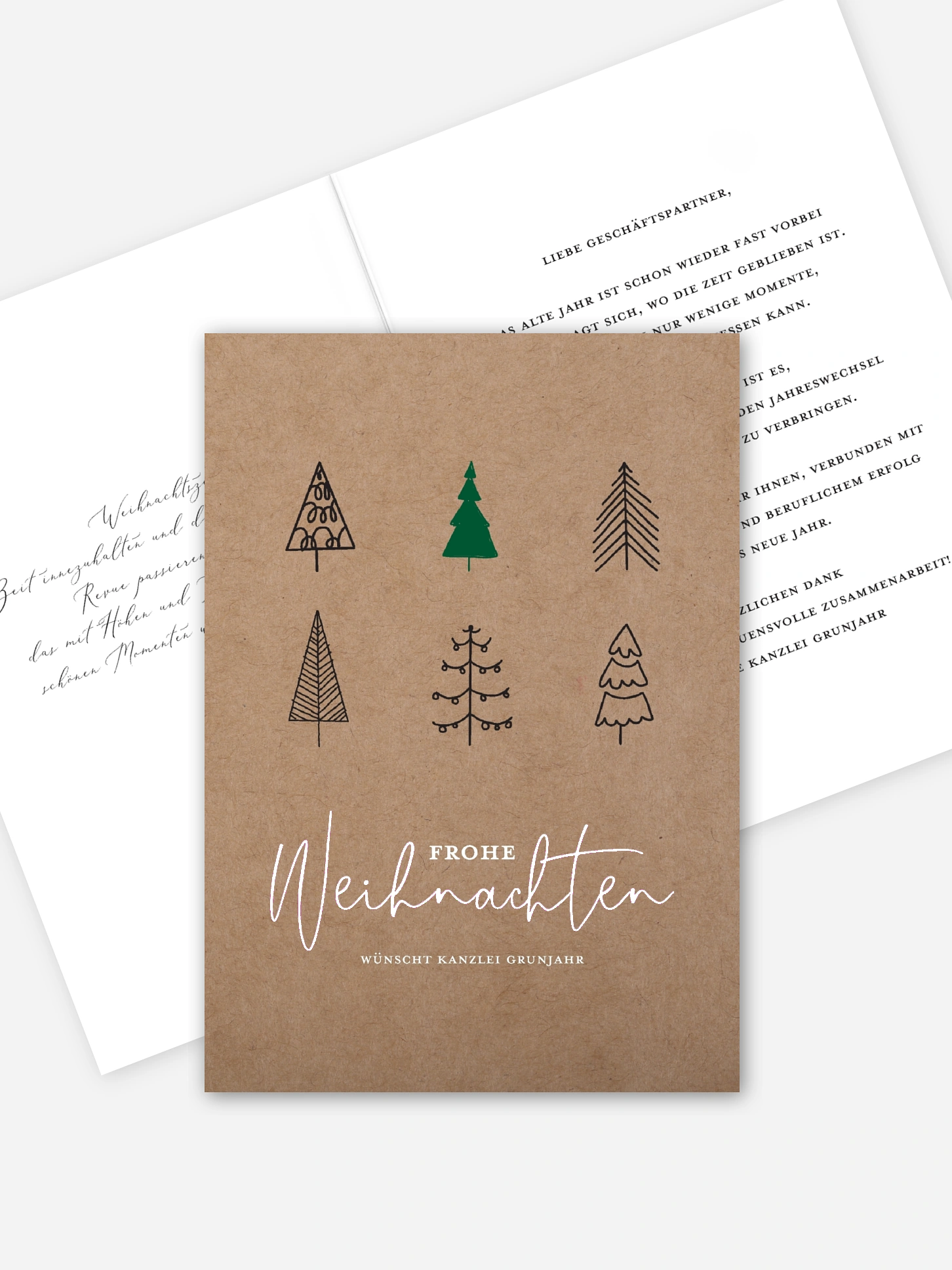 Geschäftliche Weihnachtskarte Modern Trees