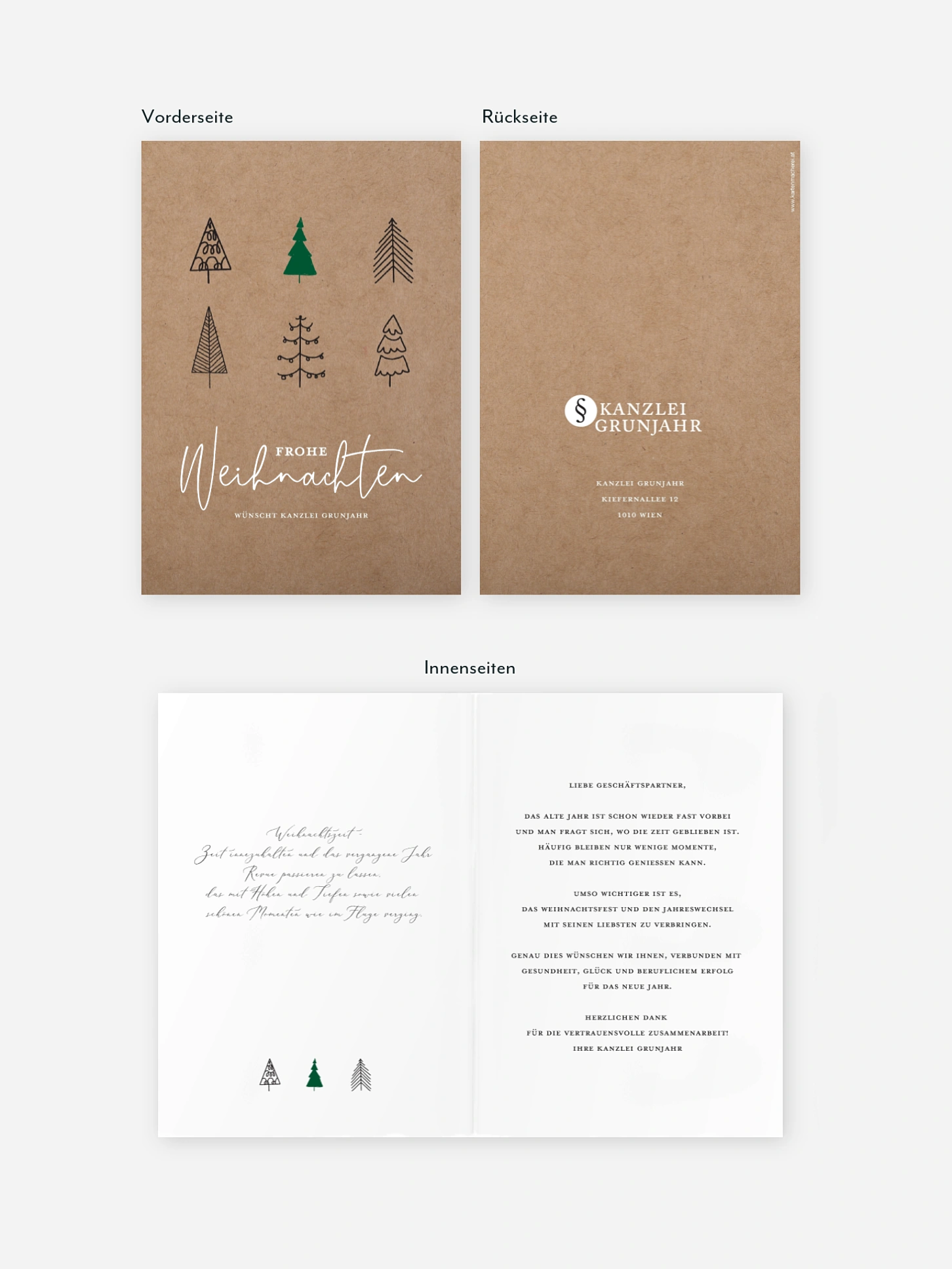 Geschäftliche Weihnachtskarte Modern Trees
