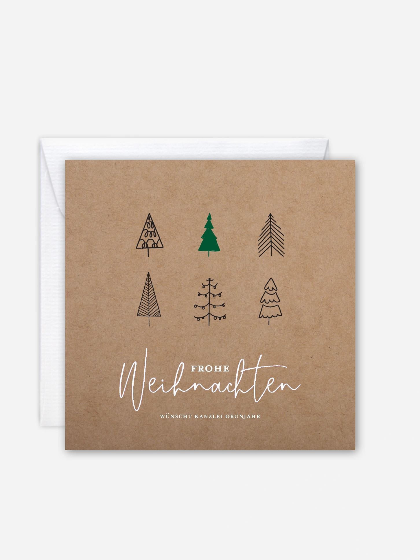 Geschäftliche Weihnachtskarte Modern Trees
