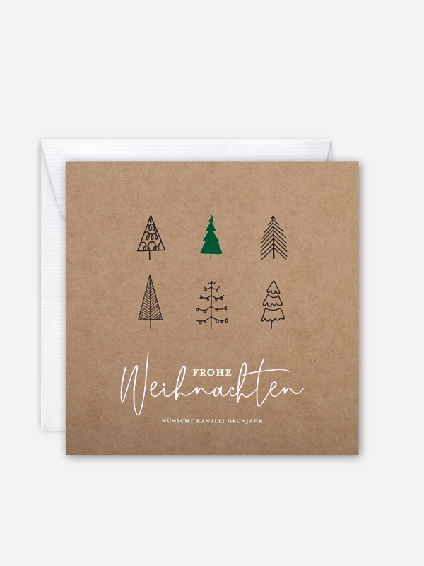 Geschäftliche Weihnachtskarte Modern Trees