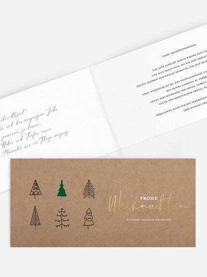 Geschäftliche Weihnachtskarte Modern Trees