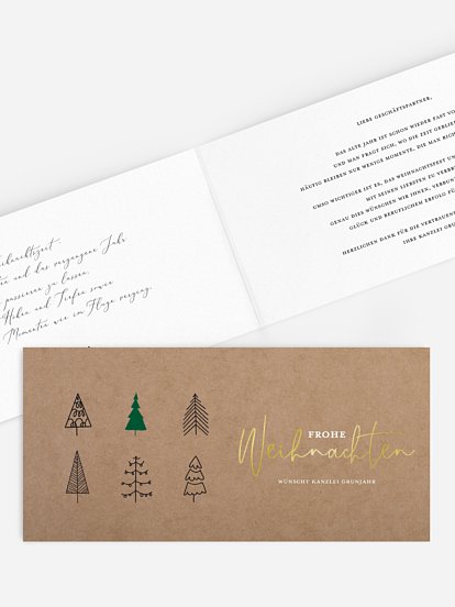 Geschäftliche Weihnachtskarte Modern Trees