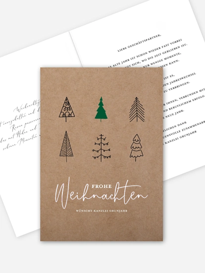 Geschäftliche Weihnachtskarte Modern Trees