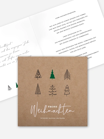 Geschäftliche Weihnachtskarte Modern Trees