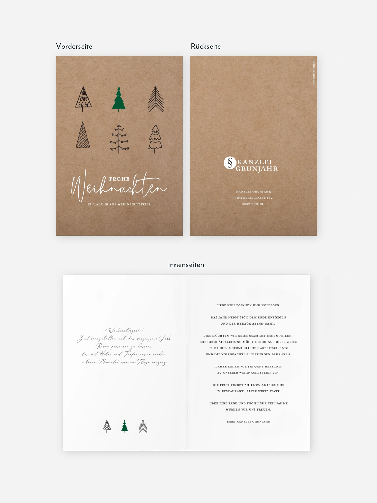 Weihnachtsfeier Modern Trees