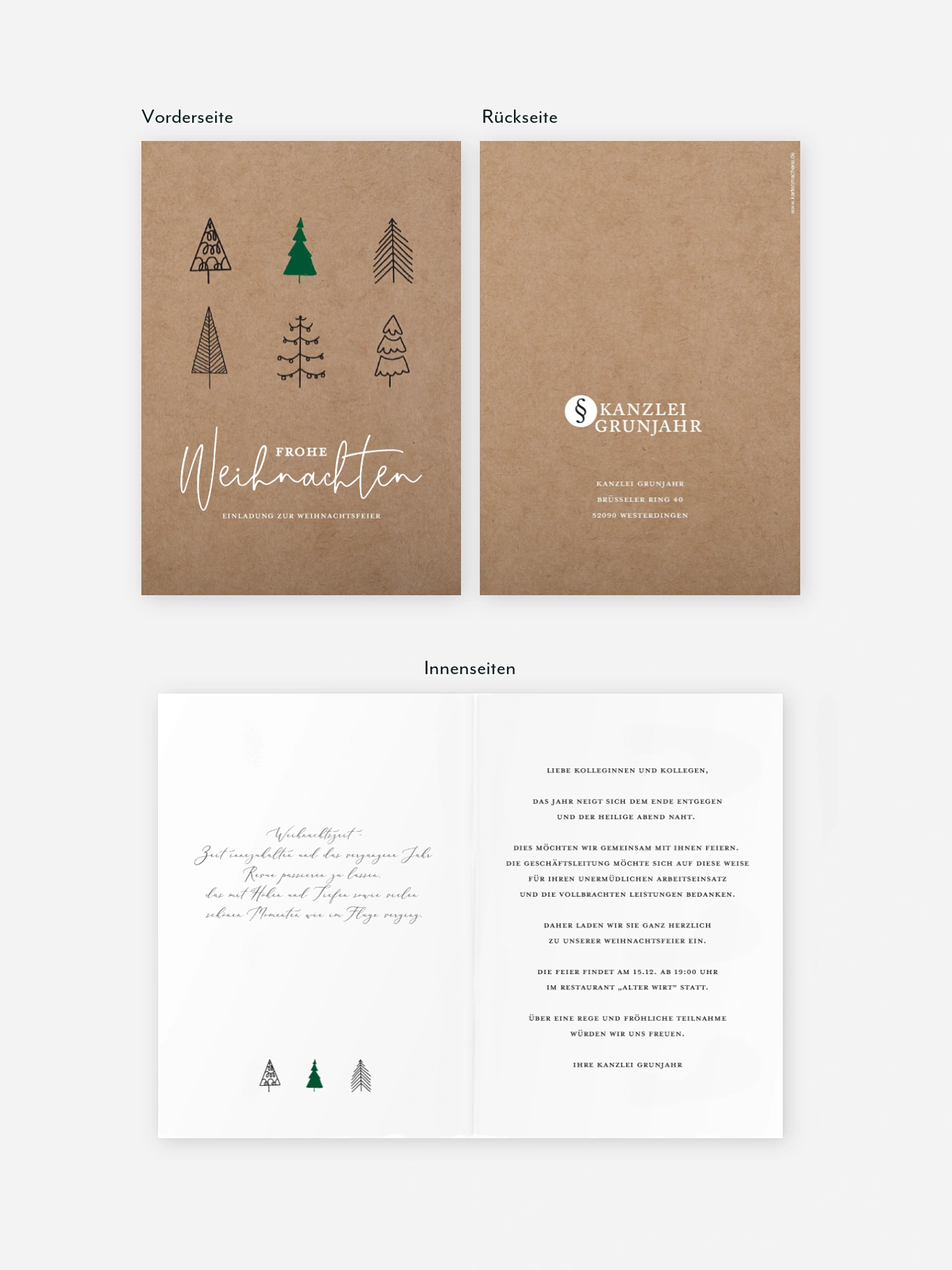 Weihnachtsfeier Modern Trees
