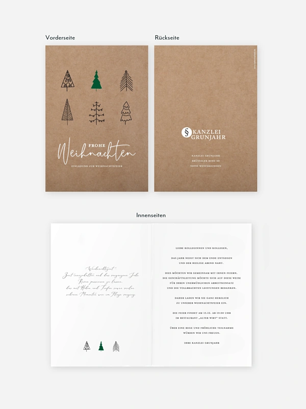 Weihnachtsfeier Modern Trees