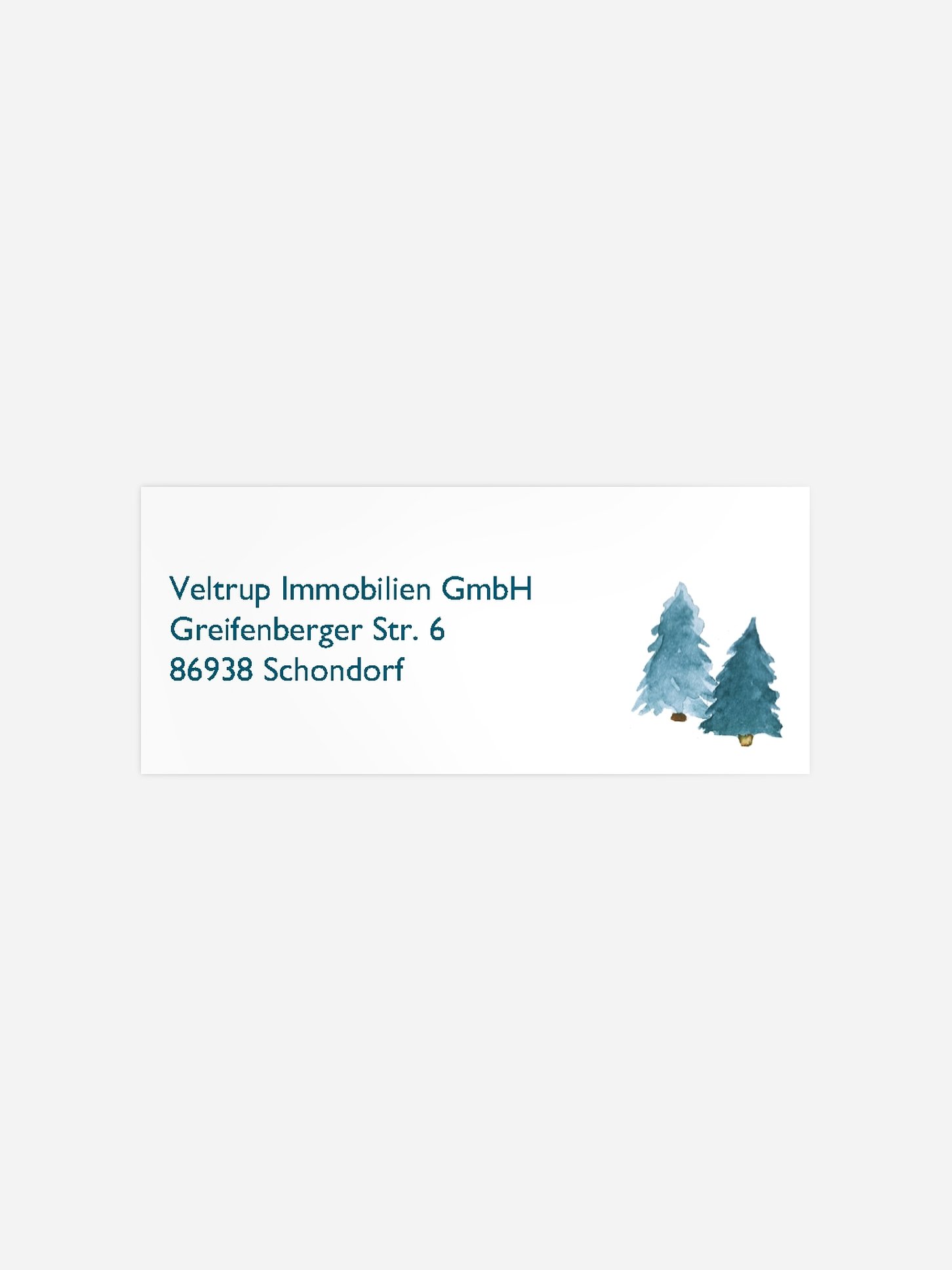 Absenderaufkleber geschäftl. Weihnachten Winterdorf