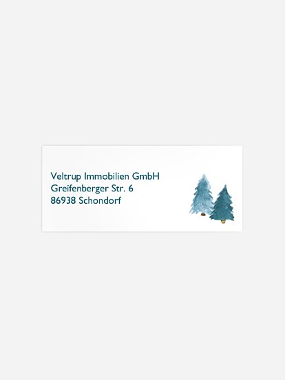 Absenderaufkleber geschäftl. Weihnachten Winterdorf