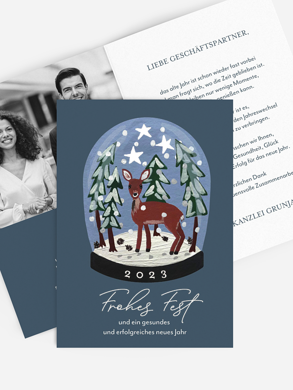 Geschäftliche Weihnachtskarte Kugelglanz