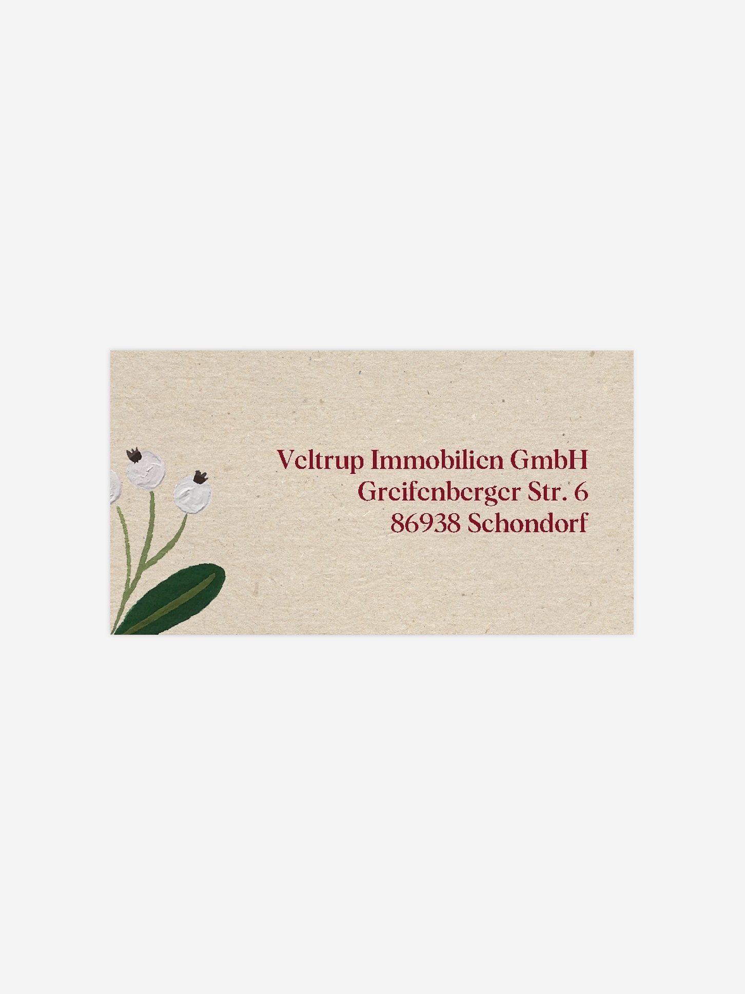 Empfängeraufkleber geschäftl. Weihnachten Zweigentanz