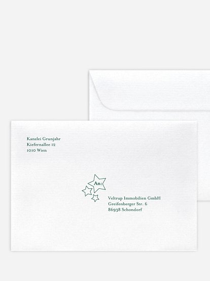 Bedruckte Umschläge geschäftl. Weihnachten Festtagsgrüße (gestanzt)