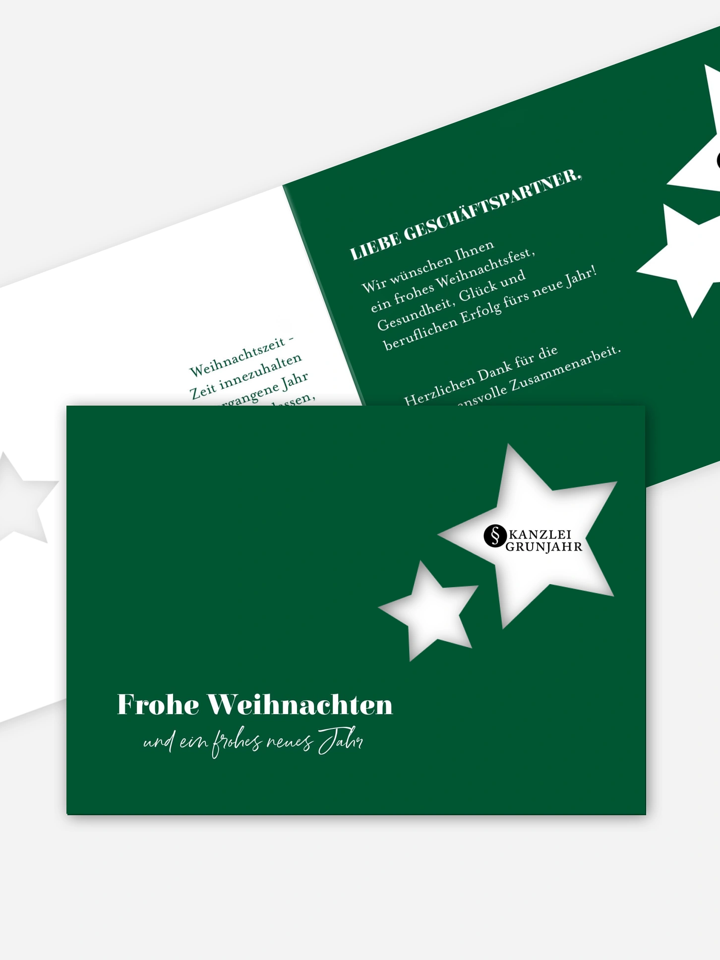 Geschäftliche Weihnachtskarte Festtagsgrüße (gestanzt)
