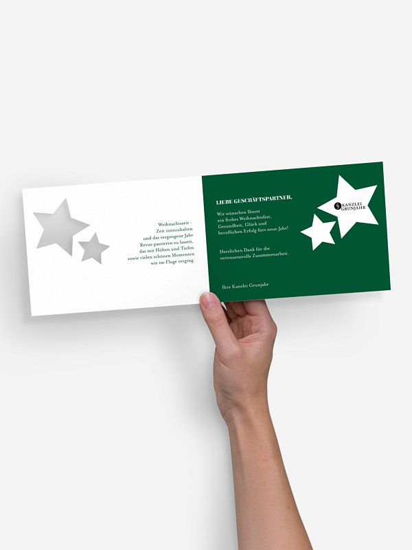 Geschäftliche Weihnachtskarte Festtagsgrüße (gestanzt)