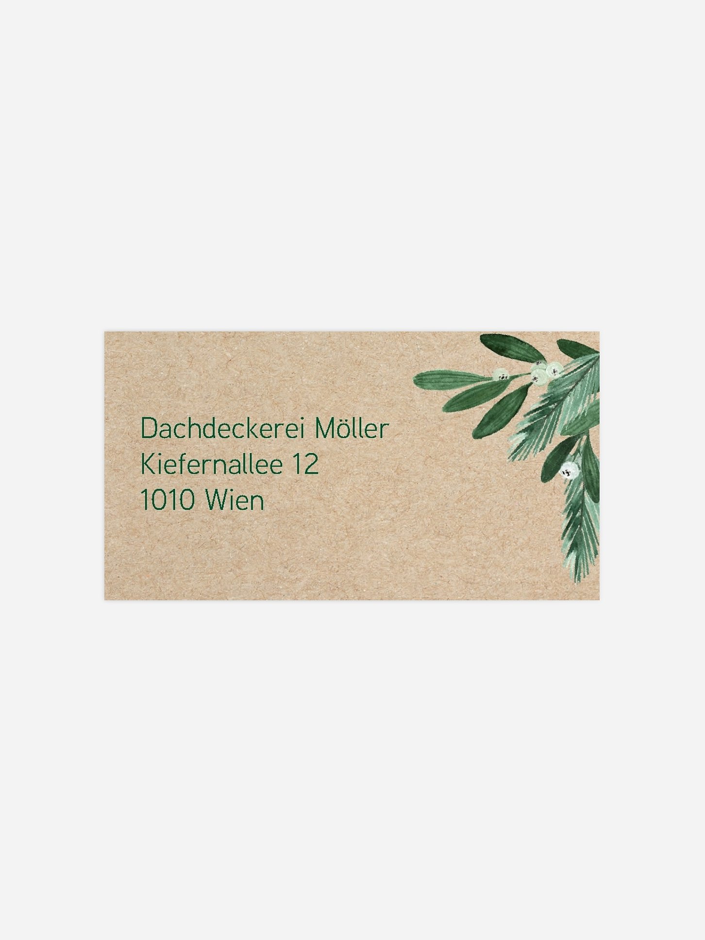 Empfängeraufkleber geschäftl. Weihnachten Winterzweige (gestanzt)