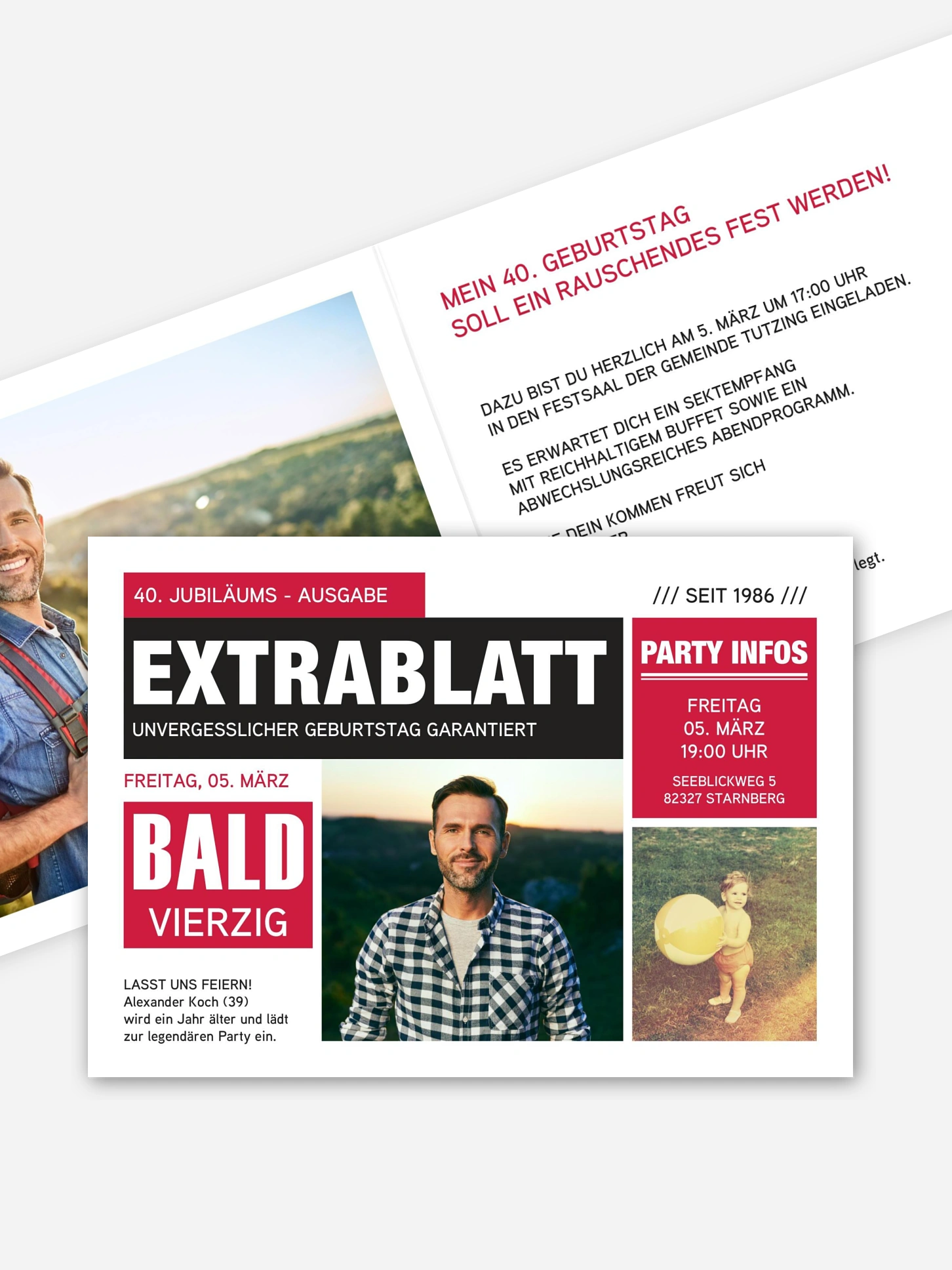 Einladung 40. Geburtstag Extrablatt