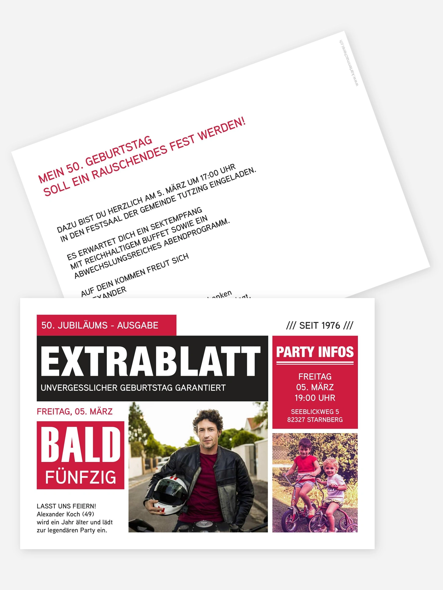 Einladung 50. Geburtstag Extrablatt