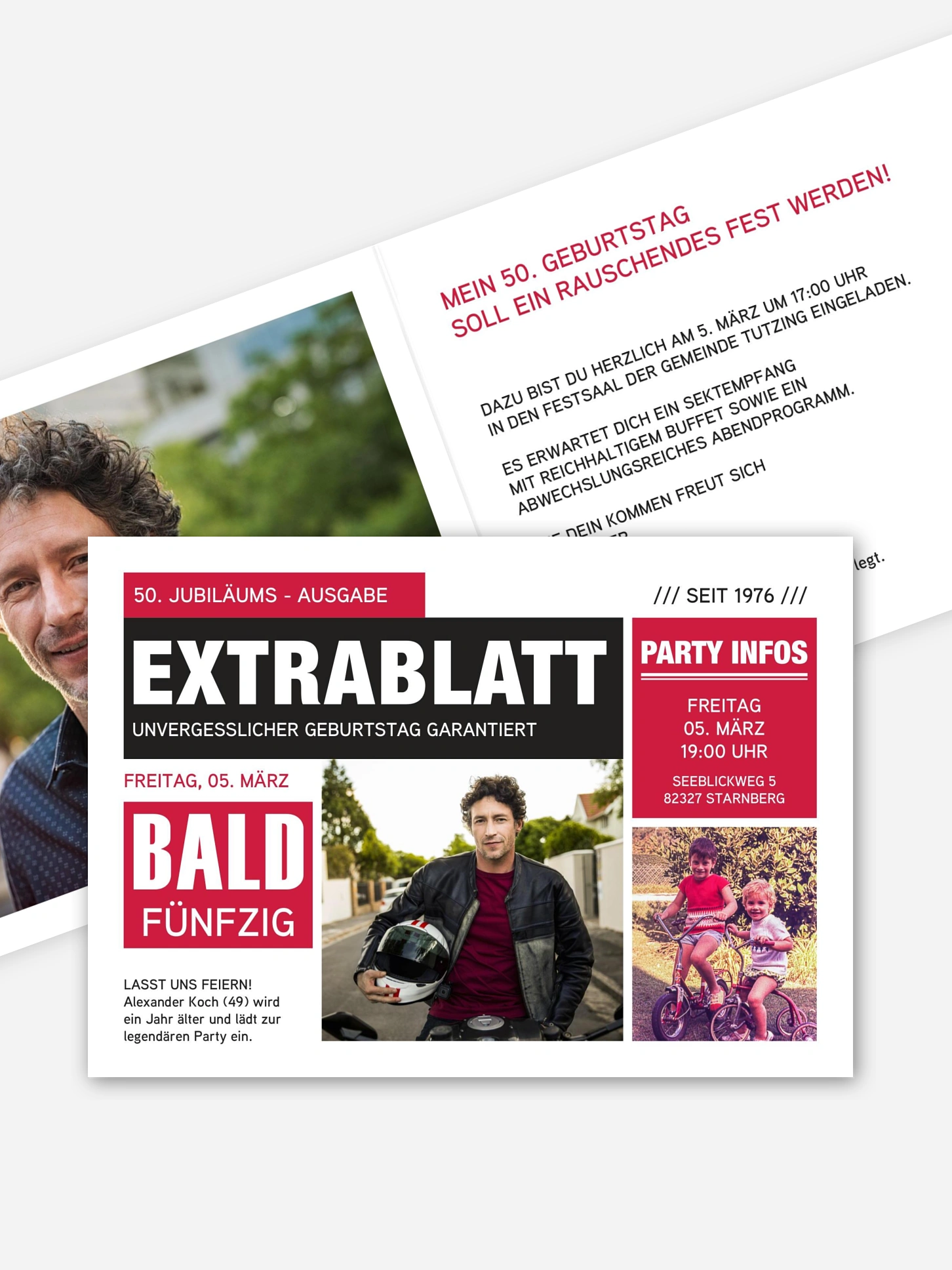 Einladung 50. Geburtstag Extrablatt
