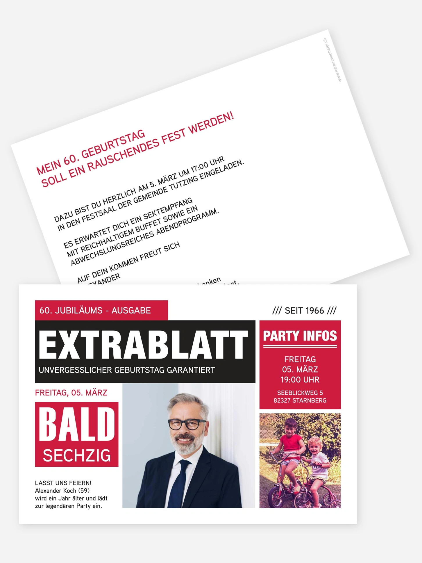 Einladung 60. Geburtstag Extrablatt