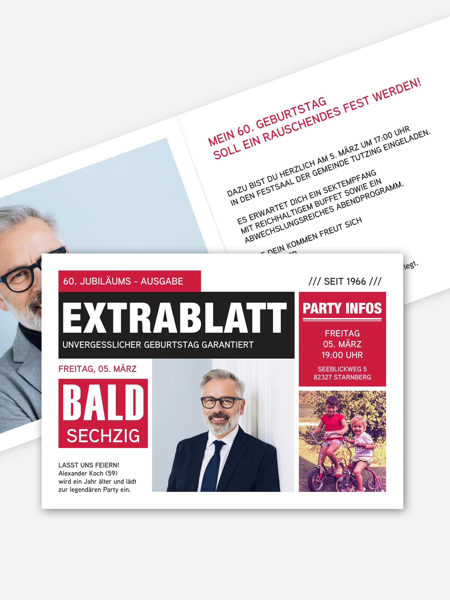 Einladung 60. Geburtstag Extrablatt