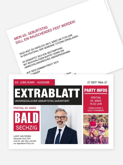 Einladung 60. Geburtstag Extrablatt