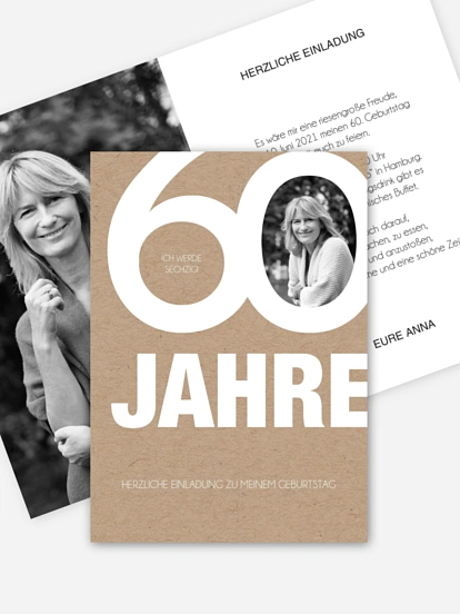 Einladung 60. Geburtstag Tolle Nummer