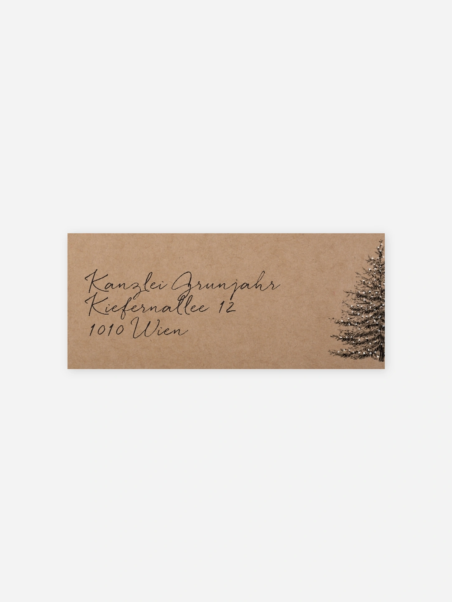Absenderaufkleber geschäftl. Weihnachten Pinetree Mitarbeiter
