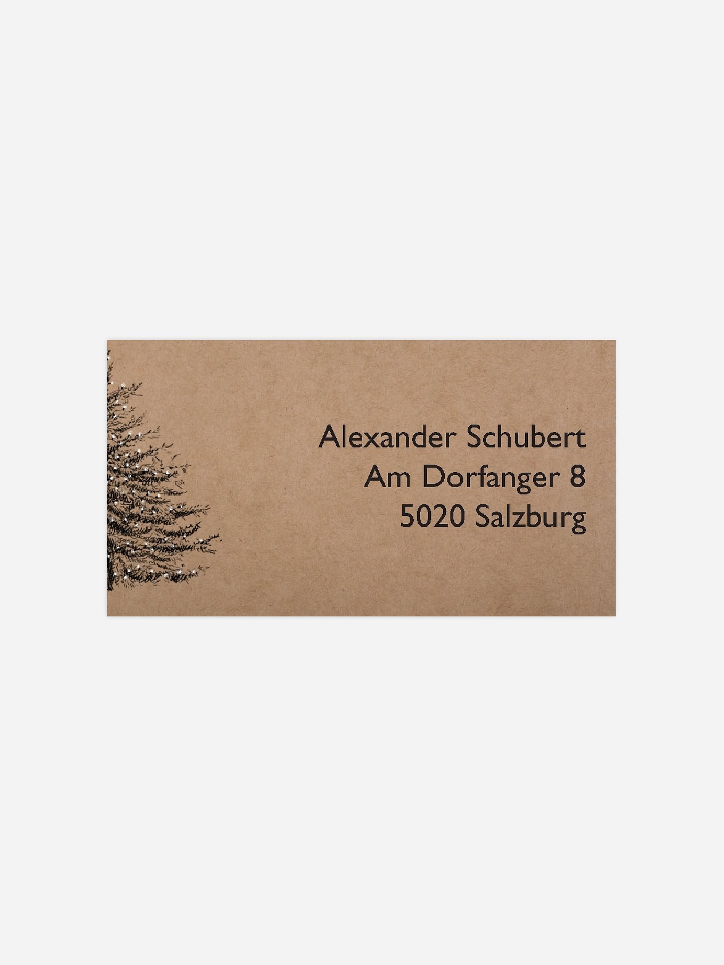 Empfängeraufkleber geschäftl. Weihnachten Pinetree Mitarbeiter