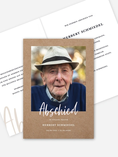 Trauerkarte Liebevolle Worte