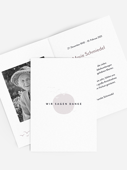 Trauerdanksagung Abendsonne