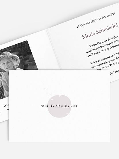 Trauerdanksagung Abendsonne