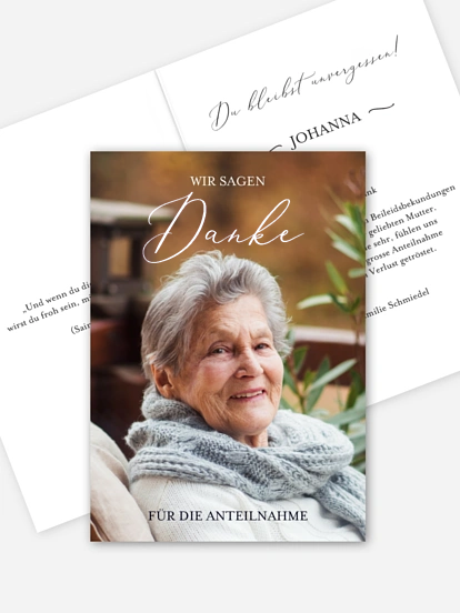 Trauerdanksagung Mitgefühl