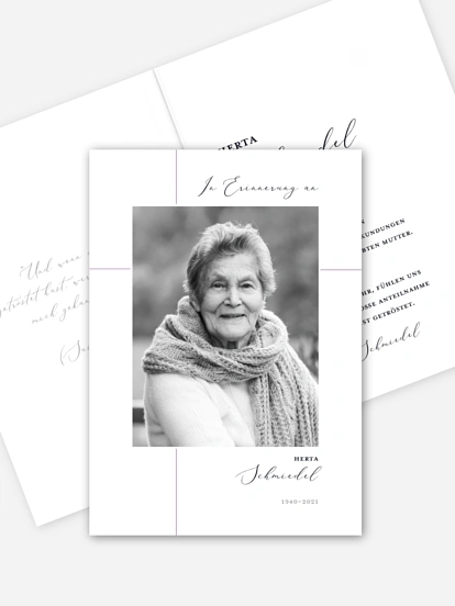 Trauerdanksagung Leichtigkeit