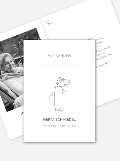 Trauerkarte Blütenblätter