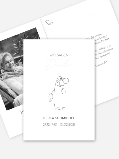 Trauerdanksagung Blütenblätter