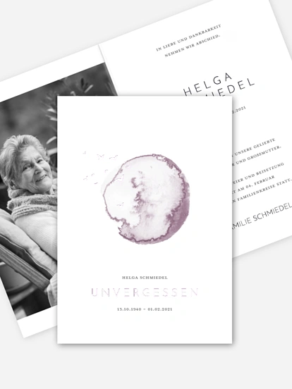 Trauerkarte In den Himmel tragen