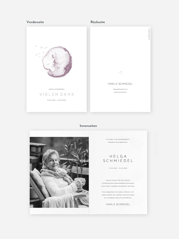 Trauerdanksagung In den Himmel tragen