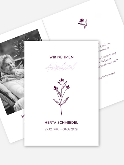 Trauerkarte Wir vermissen dich