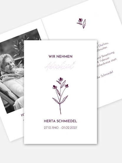 Trauerkarte Wir vermissen dich