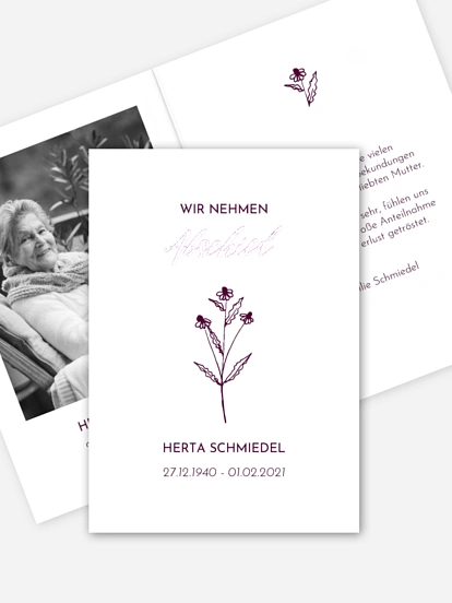 Trauerdanksagung Wir vermissen dich