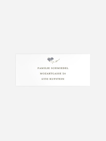 Absenderaufkleber Trauer Vergissmeinnicht