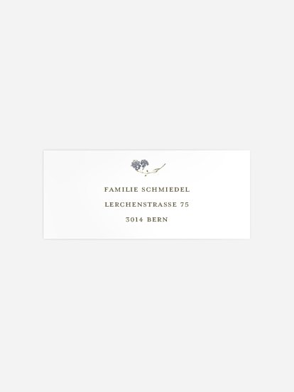 Absenderaufkleber Trauer Vergissmeinnicht