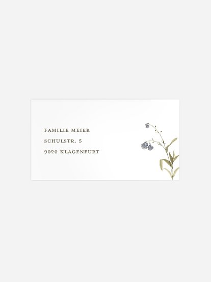 Empfängeraufkleber Trauer Vergissmeinnicht