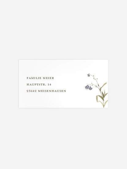 Empfängeraufkleber Trauer Vergissmeinnicht