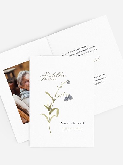 Trauerdanksagung Vergissmeinnicht